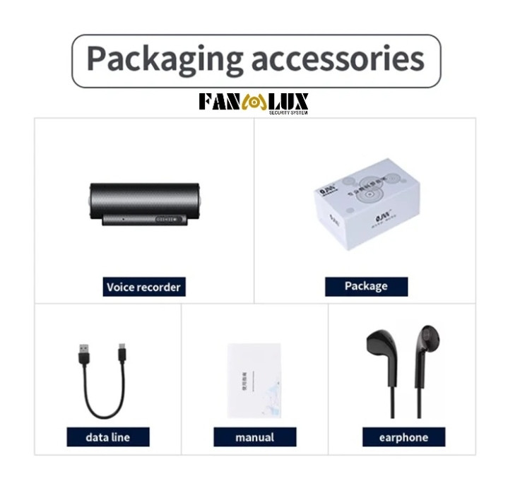 دستگاه ضبط صدا FANLUX با 35 روز نگهداری شارژ 32 گیگ حافظه داخلی - شنود صدا