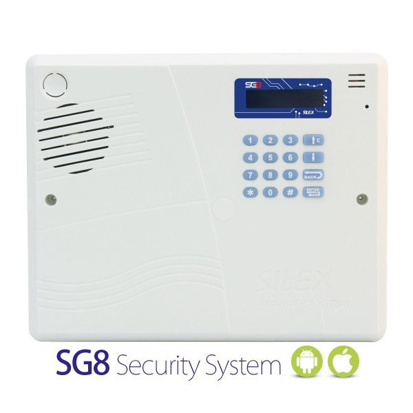 دزدگیر اماکن سایلکس silex مدل sg8 805s به همراه باطری ، آژیر ، کاور ، بلندگو ، یک عدد چشمی و کابل