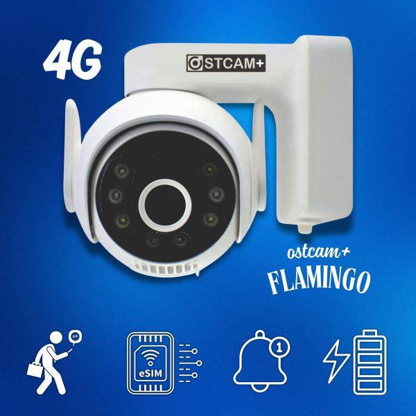 دوربین مداربسته سیمکارتی ضد آب +OSTCAM مدل flamingo 4MP