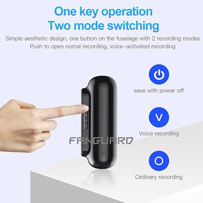 دستگاه ضبط صدا FANGUARD مدل FG-7632 با 30 روز نگهداری شارژ 32 گیگ حافظه داخلی - شنود صدا