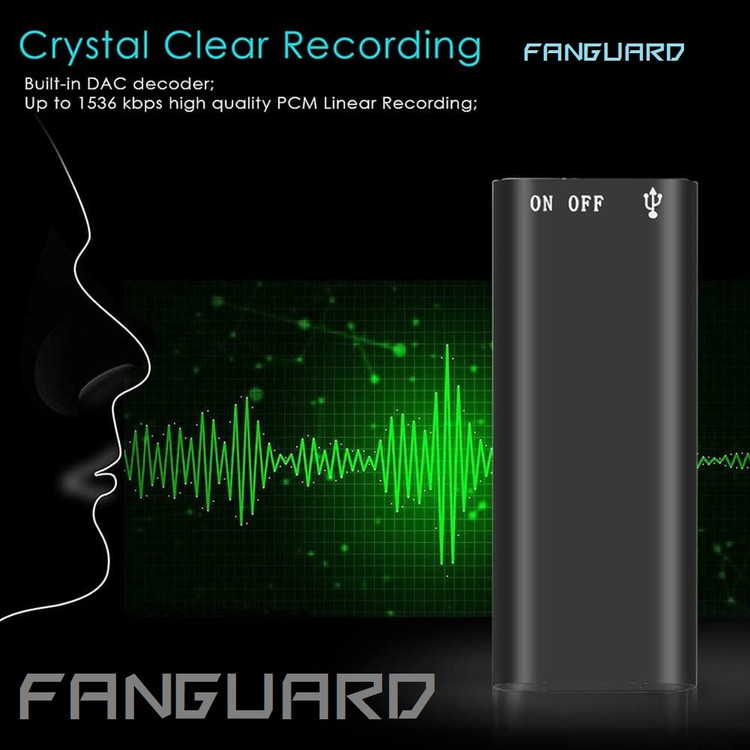 دستگاه ضبط صدا FANGUARD مدل FG-MINI16 با 2 روز نگهداری شارژ 16 گیگ حافظه داخلی - شنود صدا