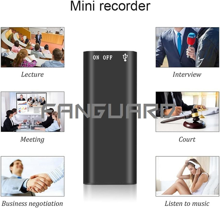 دستگاه ضبط صدا FANGUARD مدل FG-MINI16 با 2 روز نگهداری شارژ 16 گیگ حافظه داخلی - شنود صدا