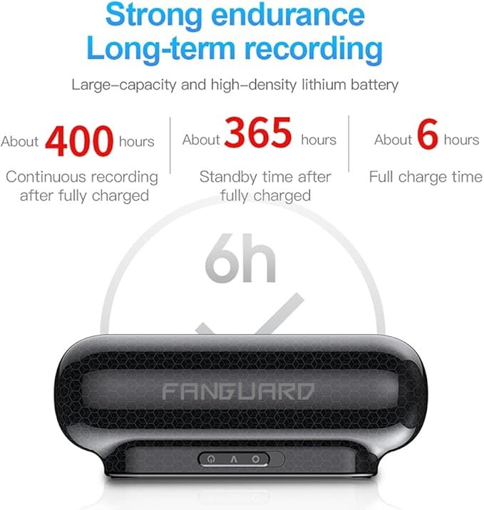 دستگاه ضبط صدا FANGUARD مدل FG-7616 با 15 روز نگهداری شارژ 16 گیگ حافظه داخلی - شنود صدا