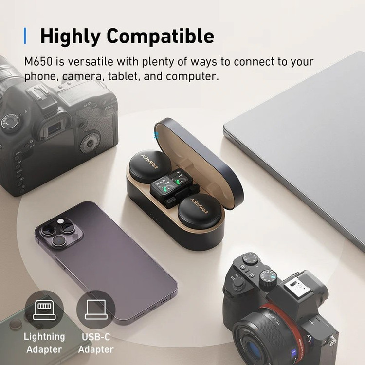 میکروفون یقهای بیسیم انکر مدل M650 با حذف نویز و باتری ۱۵ ساعته با گارانتی