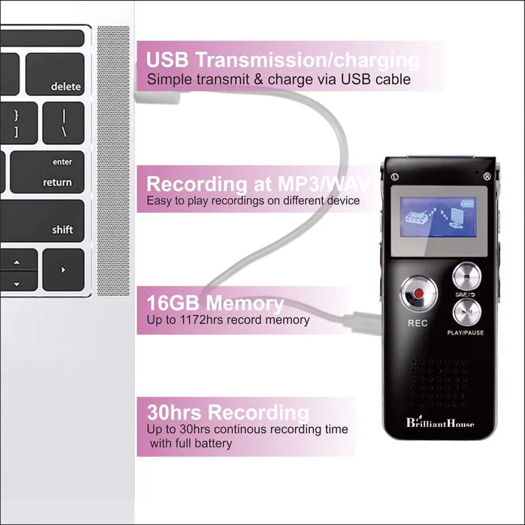 ضبط صدا دیجیتال 64 گیگابایتی با ضبط و پخش فعال صدا fanlux مدل f-64