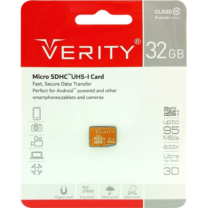 کارت حافظه وریتی مدل 633X ظرفیت ۳۲ گیگابایت کلاس ۱۰ استاندارد UHS-I U1 سرعت ۹۵MBps